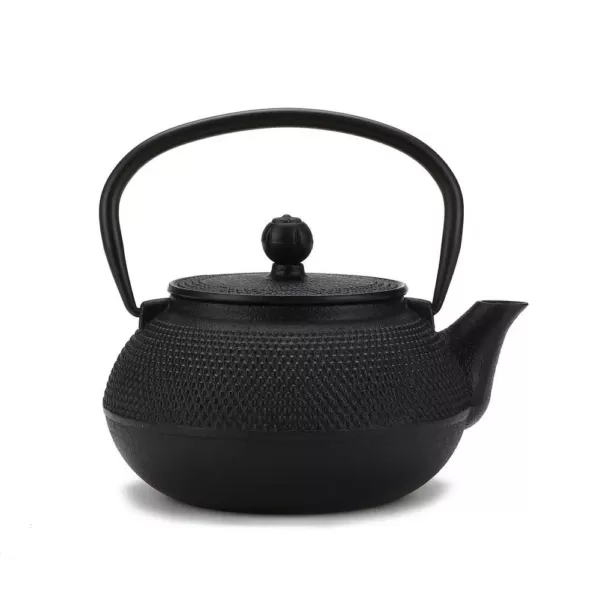 Mind Reader 3.3-Cup Black Japanese Style Cast Iron Tetsubin Tea Pot with Infuser