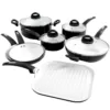 Oster Herstal 11-Piece Aluminum Ceramic Nonstick Cookware Set in Black