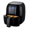 Ovente 3.2 Qt. Black Air Fryer Grill Pan and Non-Stick Frying Basket Auto Shut-Off 6 Cooking Presets Touch Sensor