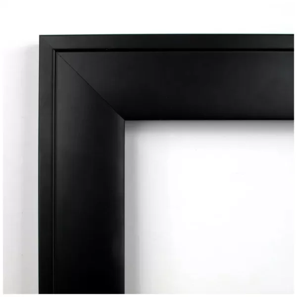 Amanti Art Nero 23 in. W x 23 in. H Framed Square Beveled Edge Bathroom Vanity Mirror in Black Satin