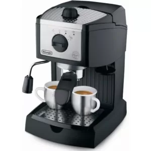 DeLonghi EC155 15-Bar Black and Silver Espresso Machine and Cappuccino Maker