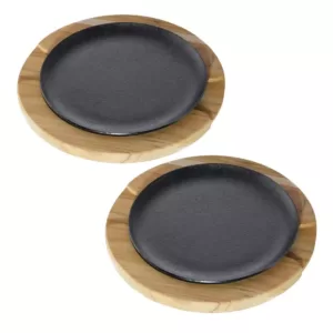 Tramontina Churrasco 9 in. Cast Iron Sizzle and Serve Pan in Black 4-Pack