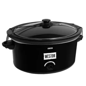 Weston 5 Qt. Black Slow Cooker with Locking Lid and Temperature Settings