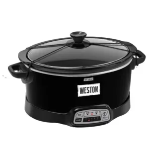 Weston 7 Qt. Programmable Black Slow Cooker with Locking Lid