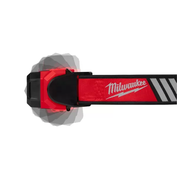 Milwaukee 600 Lumens LED USB Rechargeable 360-Degree Visibility Hard Hat Headlamp