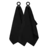 RITZ Hook and Hang Black Woven Cotton Kitchen Towel (Set of 2)