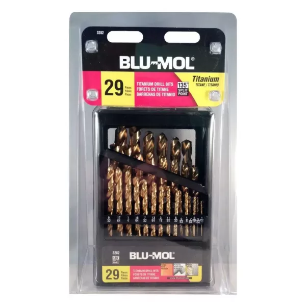 BLU-MOL Titanium Drill Bit Set (29-Piece)
