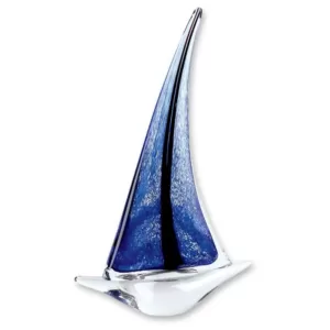 Badash Crystal Murano Style Art Glass 14 in. Abstract Sailboat