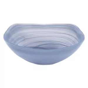 Badash Crystal Sky Blue Alabaster Glass 10 in. Squarish Bowl