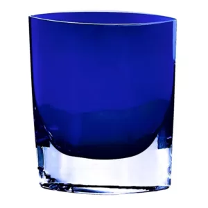Badash Crystal 8 in. Samantha Cobalt Blue European Mouth Blown Thick Walled Decorative Vase
