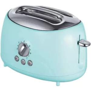 Brentwood Retro 2-Slice Blue Extra-Wide Slot Toaster with Cool-Touch Exterior