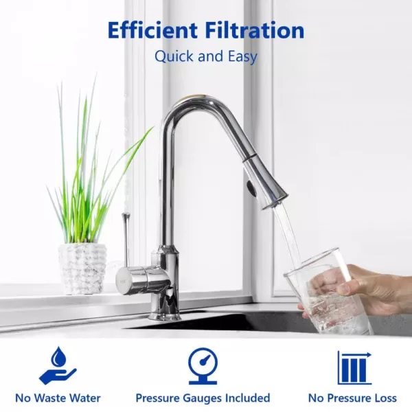 Express Water Whole House 1-Stage Water Filtration System – Heavy Metal KDF Filter – Pressure Gauge, Easy Release, 1 in. Connections
