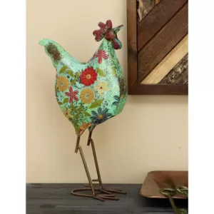 LITTON LANE 17 in. Colorful Rooster Decorative Figurine