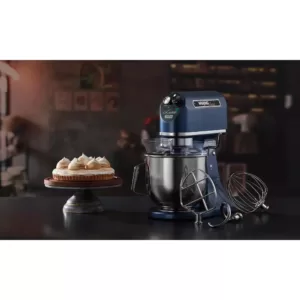 Waring Commercial 11-Speed, Blue, Luna 7 - 7  Qt. Planetary Mixer, includes Dough Hook, Mixing Paddle and Whisk