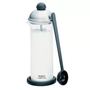 BonJour Caffe Froth Monet Hand-Pump Milk Frother with Lid and Scoop