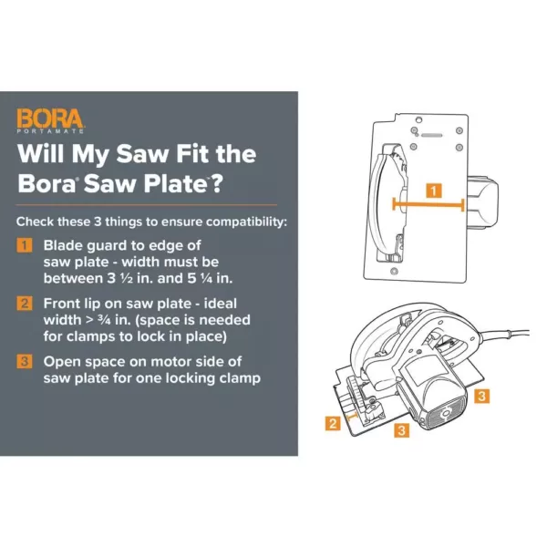 BORA Glass Filled Nylon Saw Plate and Rip Handle Set (3-Piece)