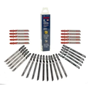 Bosch T-Shank Jig Saw Blade Set for Cutting Wood and Metal (30-Piece)