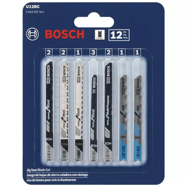 Bosch Multi-Purpose U-Shank Jig Saw Blade Assortment (12-Piece)