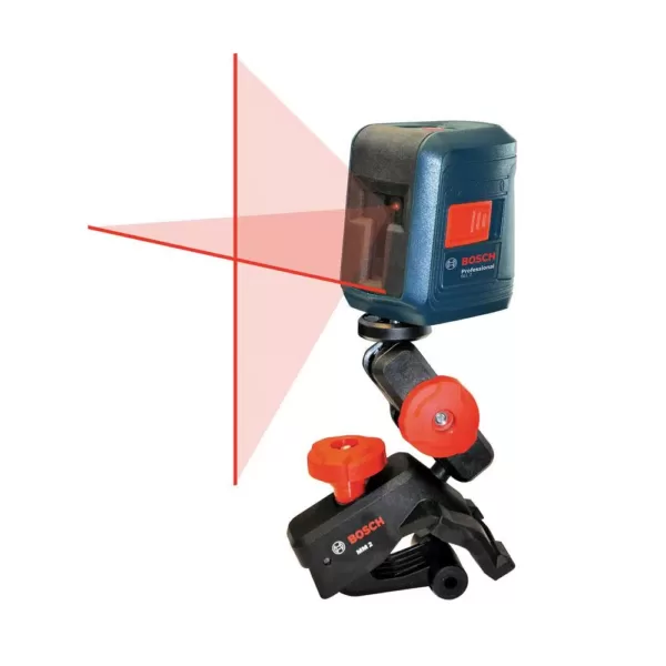 Bosch 30 ft. Self Leveling Cross-Line Laser Level with Clamping Mount