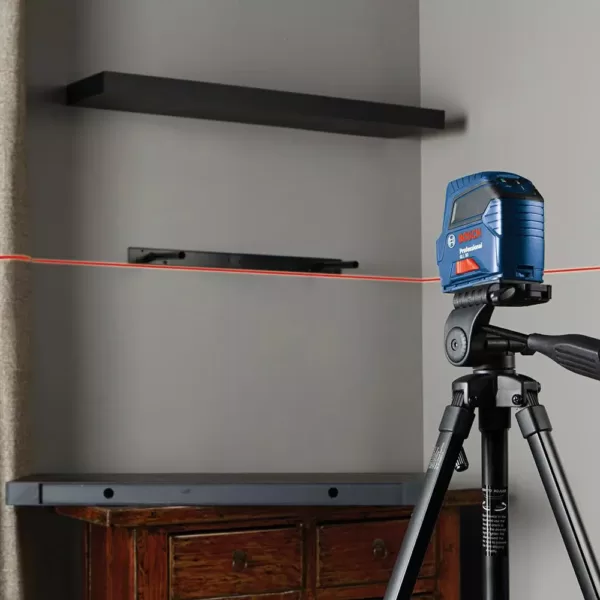 Bosch 165 ft. Laser Distance Measurer with Bluetooth and Full Color Display with Bonus 50 ft. Cross Line Laser Level