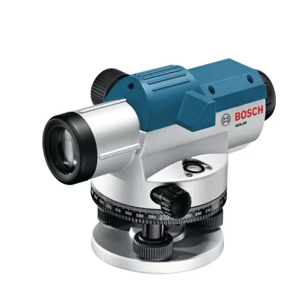 Bosch 8 in. Automatic Optical Level with 26x Magnification Power Lens (3 Piece)
