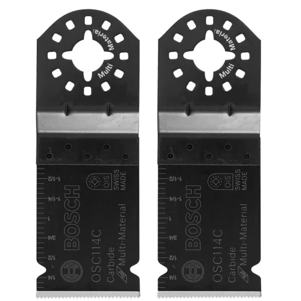 Bosch 1-1/4 in. Carbide-Tooth Plunge Cut Oscillating Tool Blade for Cutting Wood and Metal (2-Pack)
