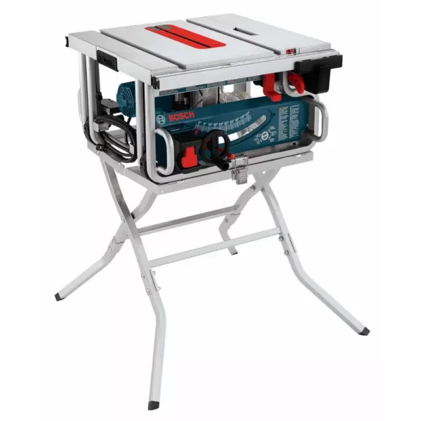 Bosch 15 Amp 10 in. Corded Bench Table Saw with Carbide Blade and Bonus Table Saw Folding Stand