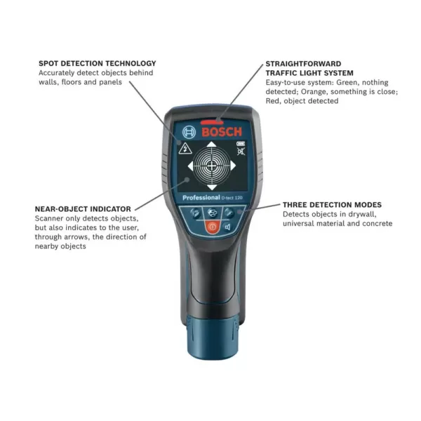Bosch Wall and Floor Scanner for Drywall, Universal, and Concrete with Hard Case