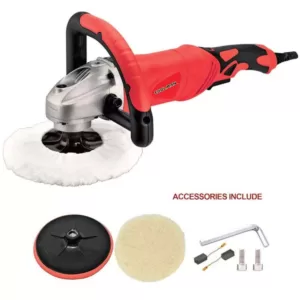 Boyel Living 12-Amp Corded 7 in. Electronic Polishing Buffer Waxer Disc Sander 6 Variable Speed Machine with Wool and Sandpaper