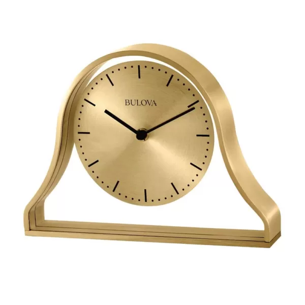 Bulova Metal Case Table Clock with Contemporary numbers