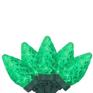 Brite Star 50 Green Faceted LED C7 Christmas Lights with 16 ft. Green Wire