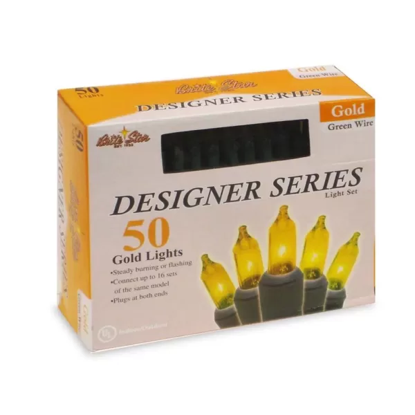 Brite Star 50-Light Designer Series Ceramic Gold Mini Light Set (Set of 2)