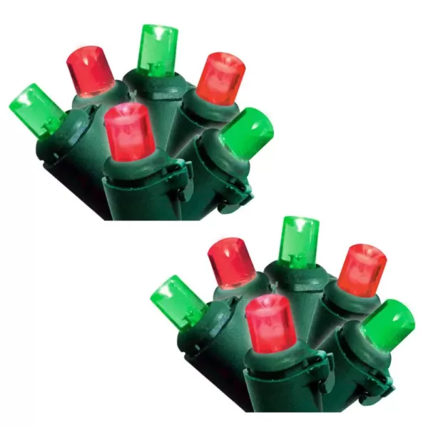 Brite Star 50-Light Red/Green Micro Mini LED Light Set with Green Wire (Set of 2)