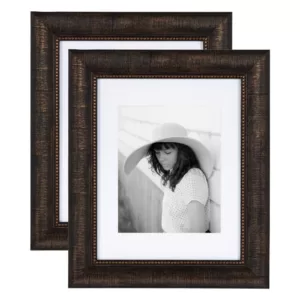 Kate and Laurel Aldridge 11 in. x 14 in. matted to 8 in. x 10 in. Bronze Picture Frames (Set of 2)