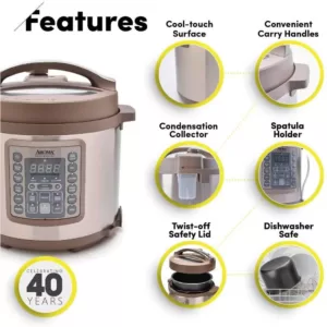 AROMA 4 Qt. Brown Electric Multi-Cooker with Aluminum Pot