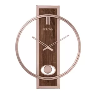 Bulova Contemporary 24 in. x 19 in. Wall Clock with Slow Swing Pendulum