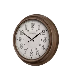 Bulova 24 in. H x 24 in. W Indoor Outdoor Wall Clock with Metal Case
