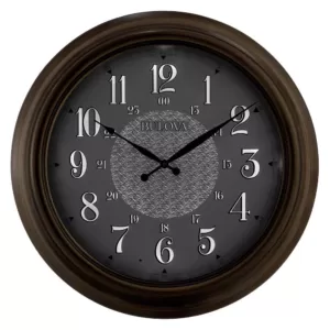 Bulova 24 in. H x 24 in. W Indoor Outdoor Wall Clock with Metal Case