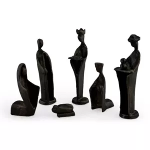 DANYA B Nativity Set Cast Iron Sculptures, Family and Kings (Set of 7)