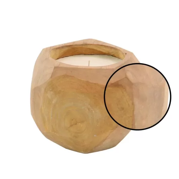 LITTON LANE Brown Coconut-Shaped Wax Candle