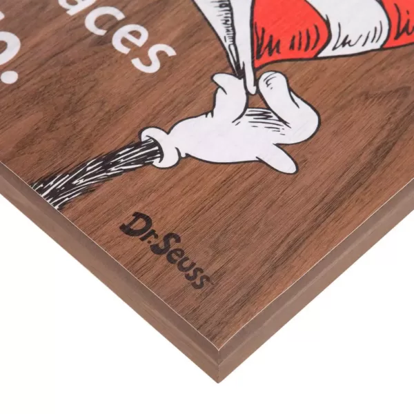Pinnacle 18 in. x 18 in. Dr. Seuss The More You Read Cat In The Hat Wood Decorative Sign