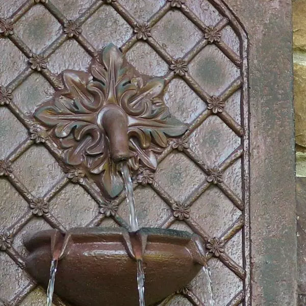 Sunnydaze Decor Rosette Leaf Iron Electric Powered Outdoor Wall Fountain