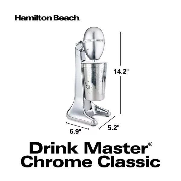 Hamilton Beach Drinkmaster 28 oz. Single Speed Classic Chrome Drink Mixer