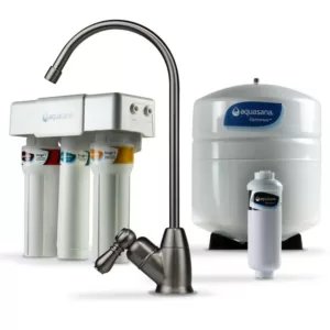 Aquasana OptimH2O Reverse Osmosis Claryum Under-Counter Water Filtration System with Brushed Nickel Faucet