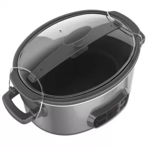BLACK+DECKER 7 Qt. Brushed Stainless Steel Programmable Slow Cooker