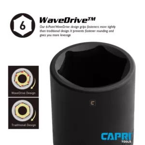 Capri Tools 1/2 in. Drive 32 mm 6-Point Metric Deep Impact Socket