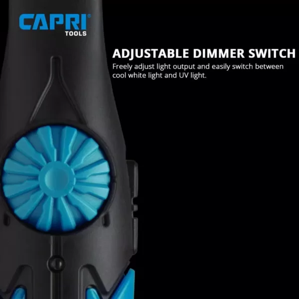 Capri Tools Ultra-Thin 620 Lumens COB LED Work Light in Cool White and UV Dual Mode Magnetic Swivel Base