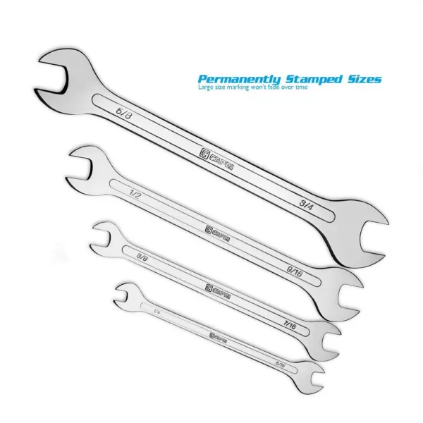 Capri Tools SAE Super-Thin Open End Wrench Set (4-Piece)