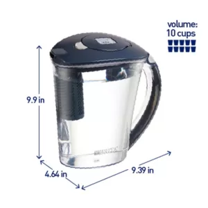 Brita Stream Rapids 10-Cup Filter as You Pour Water Filter Pitcher in Carbon Gray, BPA Free