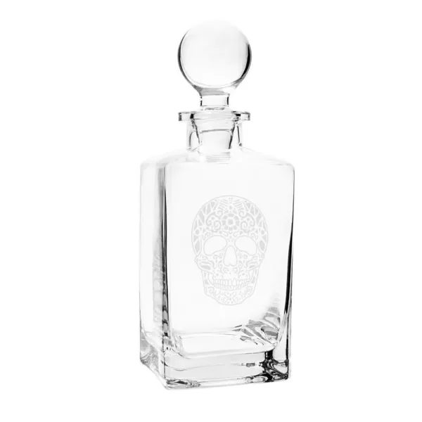 Cathy's Concepts 10 in. Sugar Skull 32 oz. Halloween Square Whiskey Decanter